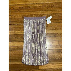 LulaRoe Accordion Pleated Midi Skirt Purple Boho Stretch Women's Small NWT